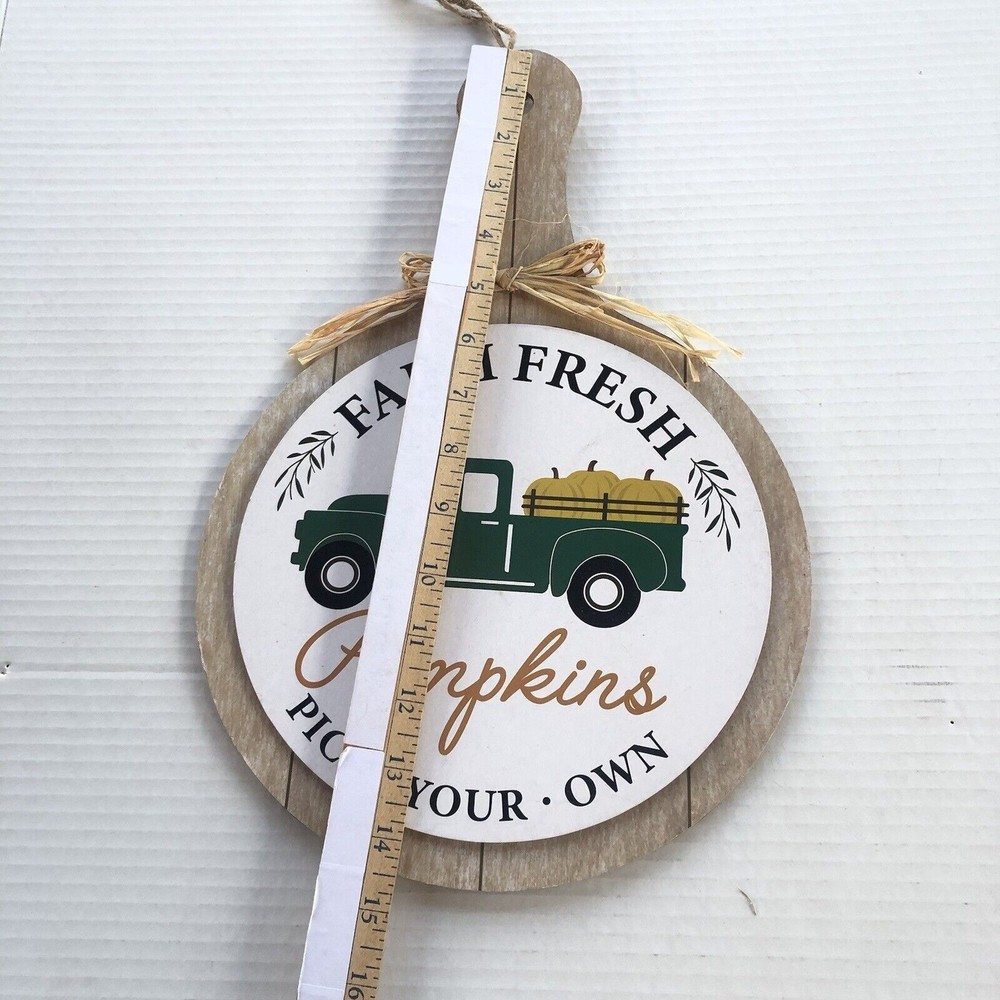 Fall Wreath Decorations for Front Door Outside Farm Fresh Pumpkins 14X10 New - Picture 2 of 5